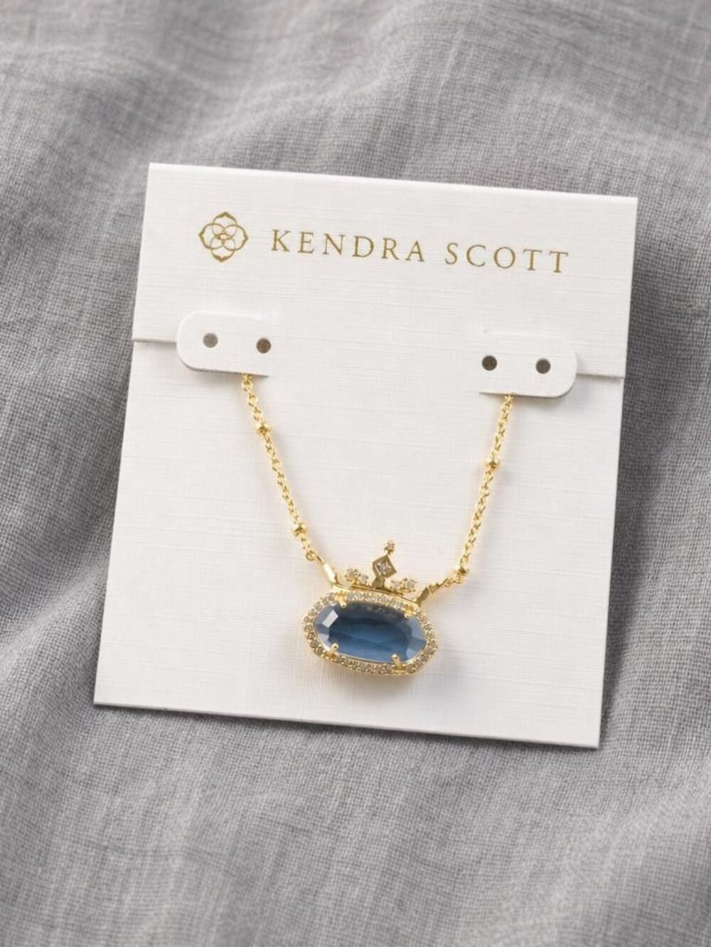 Kendra Scott Disney Elisa Gold Blue Mother Of Pearl Kind Necklace